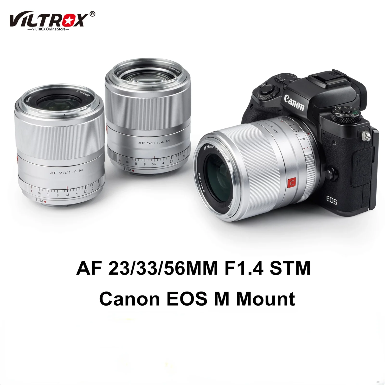 

VILTROX 23MM 33MM 56MM F1.4 EF-M Large Aperture Auto Focus Portrait APS-C Lens for Canon Lens EOS M-Mount Camera Lens M100 M200