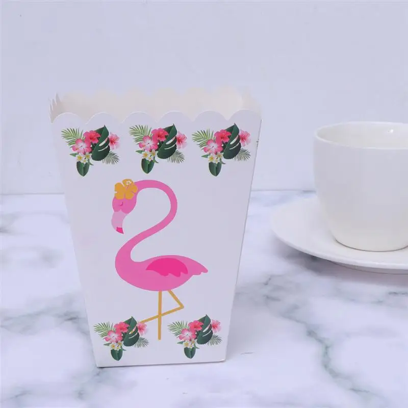 6 шт. детская коробка для попкорна на день рождения конфет с фламинго