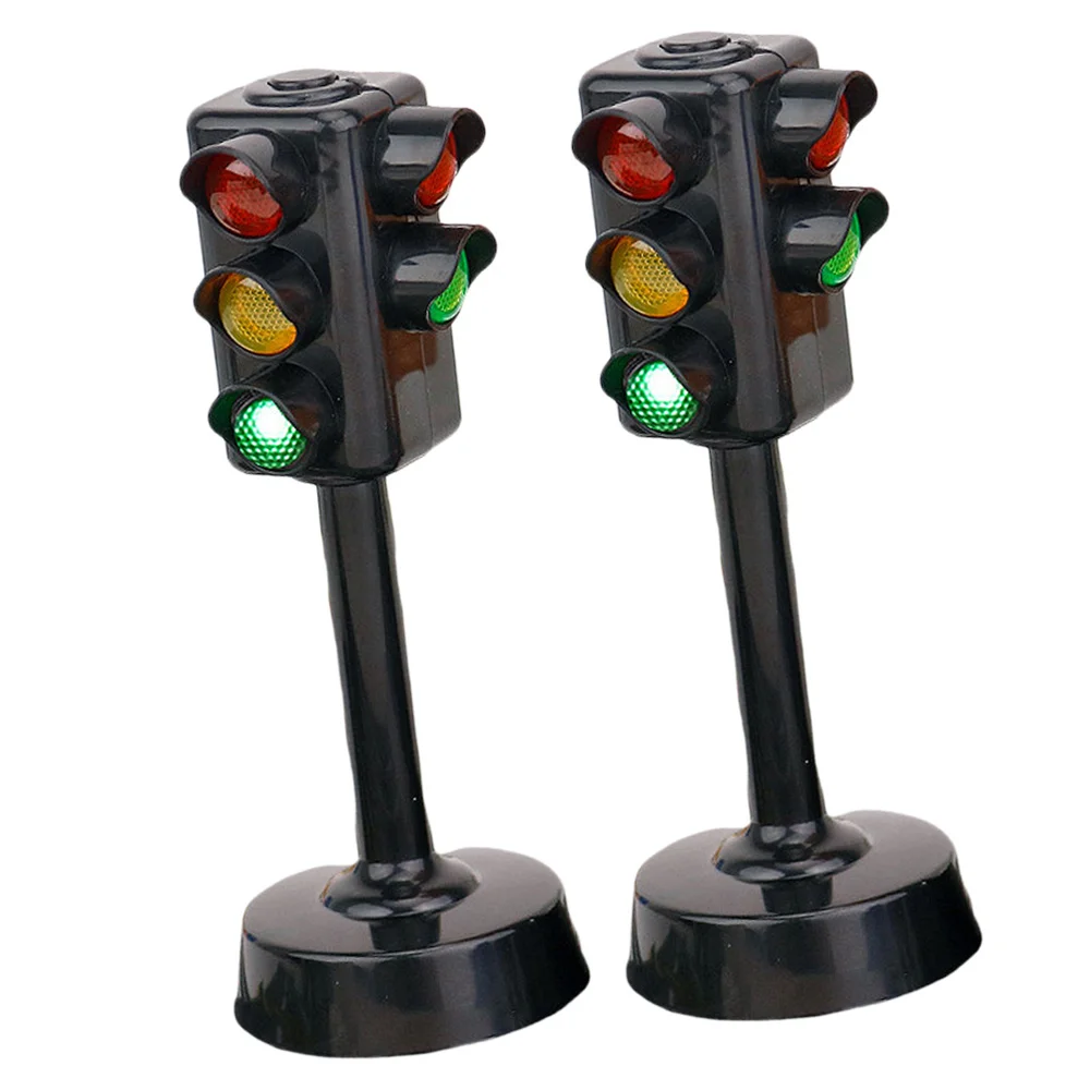 

2pcs Traffic Signals Lamp Traffic Lights Early Education Playthings Traffic Sign Model for Home Shop