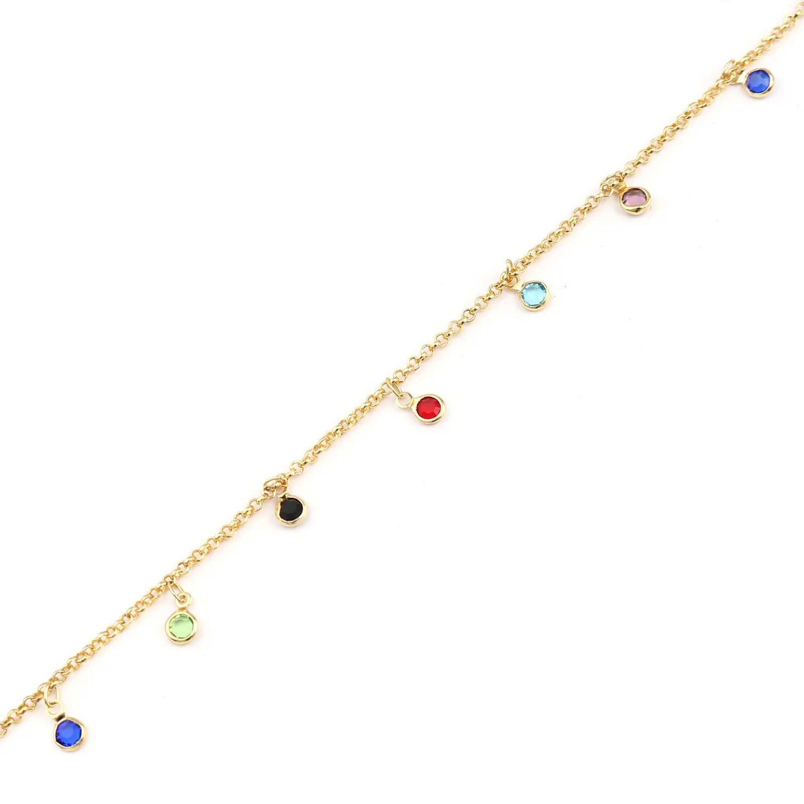 Doreen коробка медные и стеклянные звенья цепи фурнитура круглые позолоченные