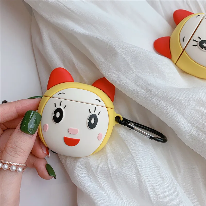 Fviyi милый мультяшный M& M Мягкий силиконовый чехол-кукла для Apple Airpods, чехол, беспроводные Bluetooth игрушечные наушники, чехол