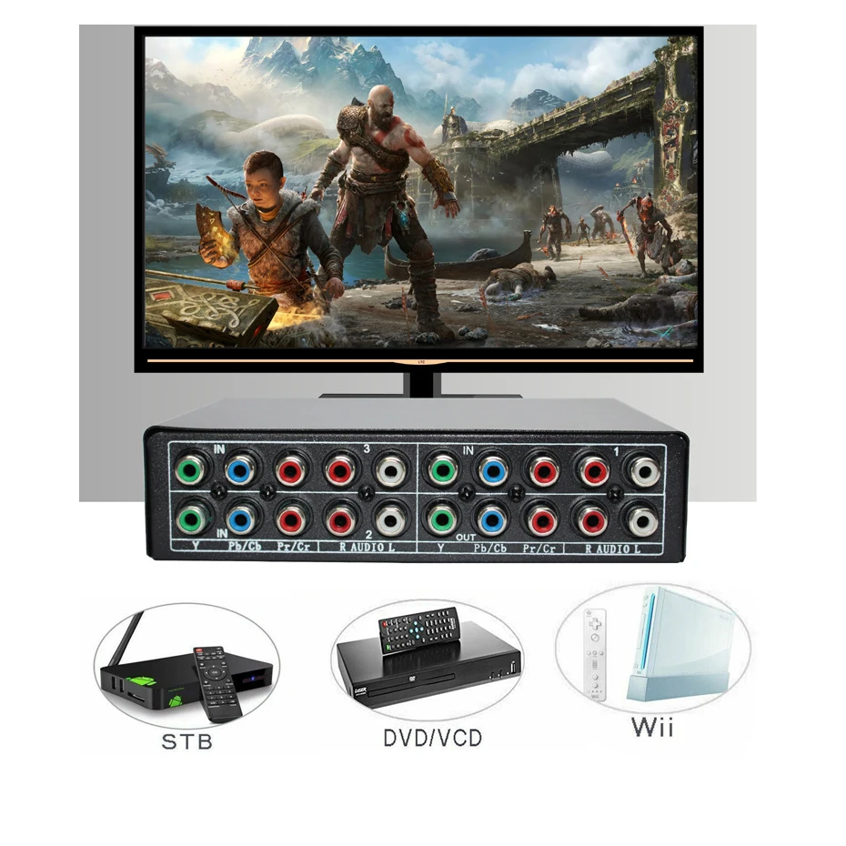 Селектор компонентов RGB 5 RCA 3-полосный ypbpr-переключатель AV-переключатель для PS2 Wii