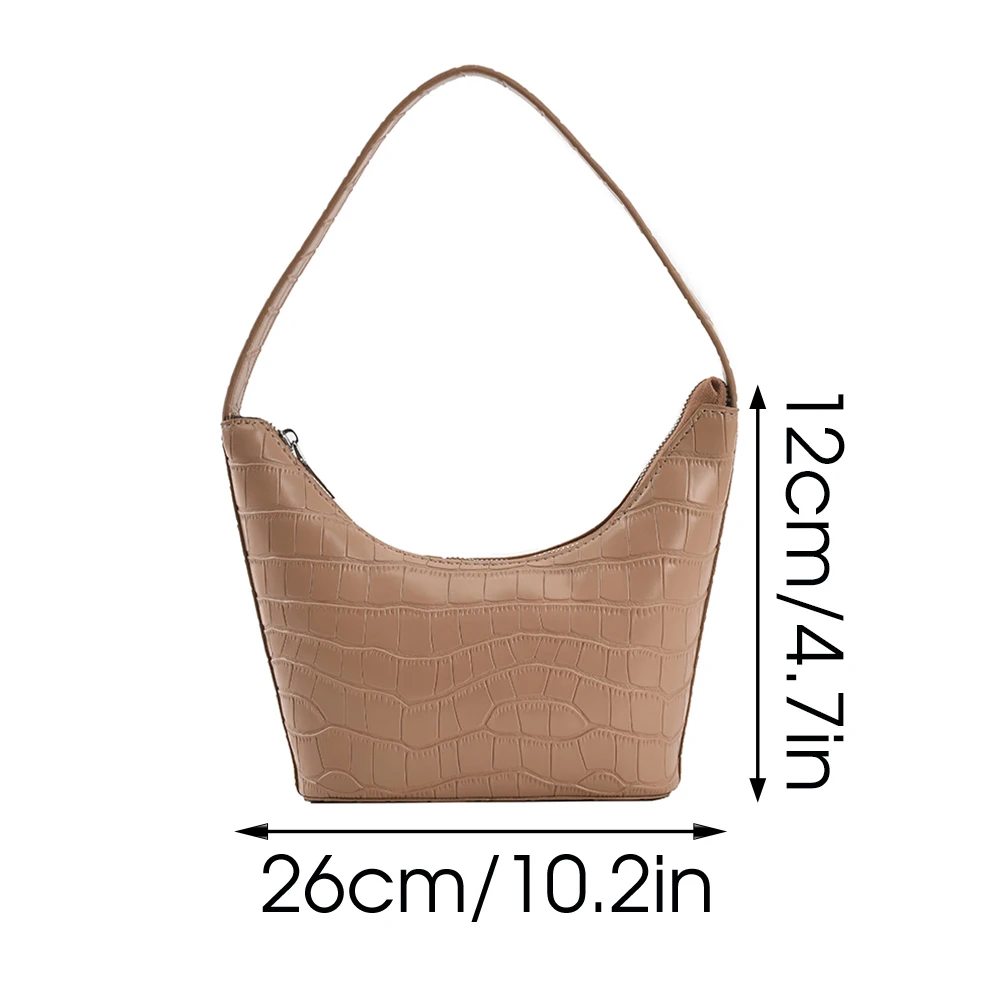 

Alligator Pattern PU Leather Shoulder Saddle Bags 2021 Women Brand Solid Color Underaem Handbag Designer Luxury Lady Tote Bag