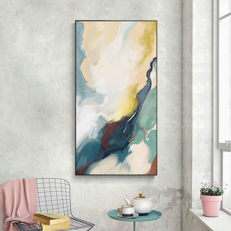 Современная Золотая Настенная картина абстрактная из золотой фольги розовый