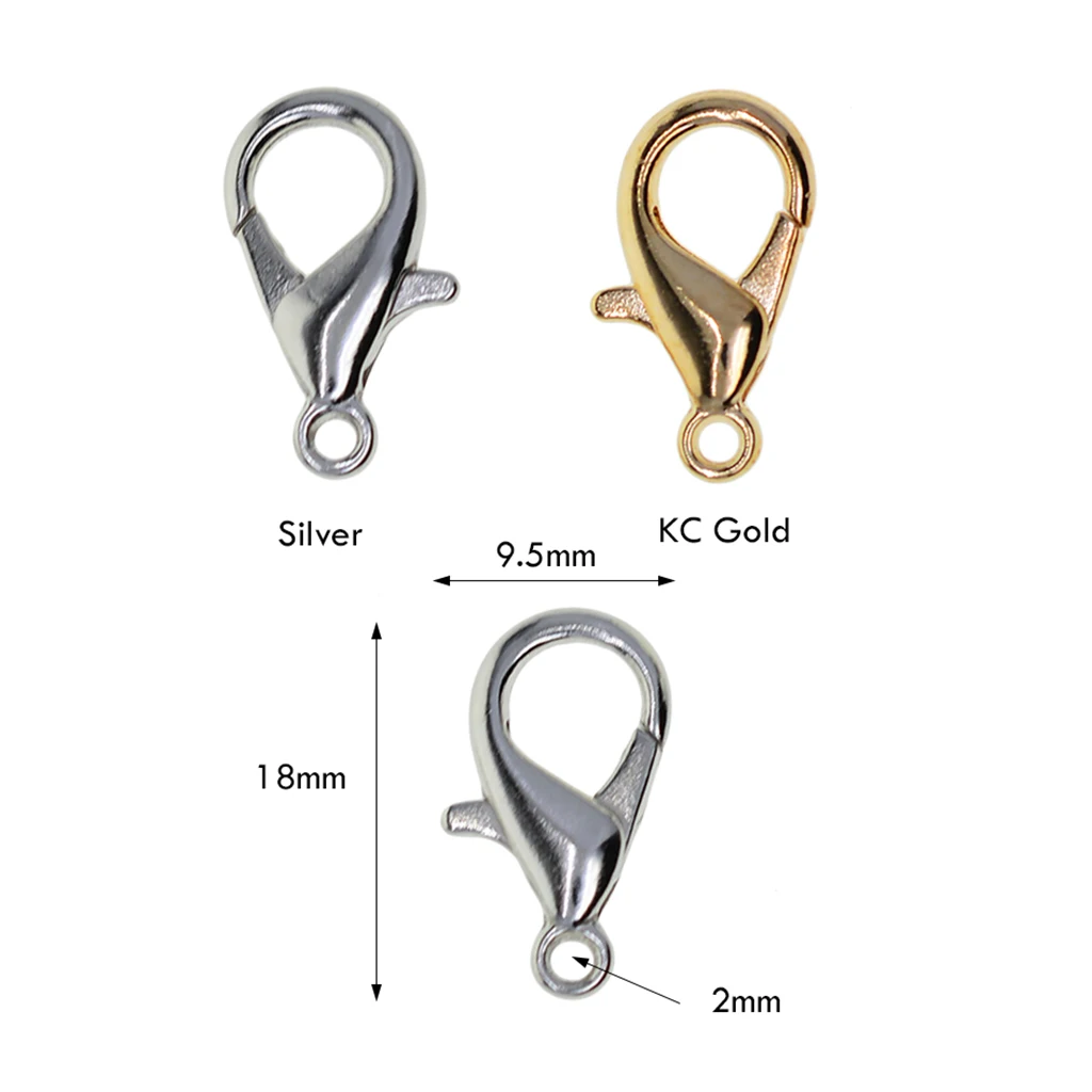 

50Pcs Curved Lobster Claw Clasp Keychain Jewelry Findings DIY Bag Pendants