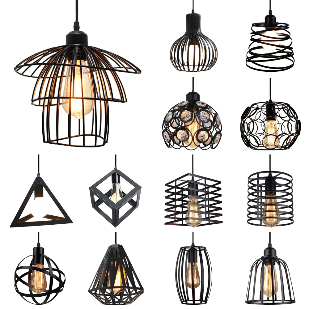 

Modern Cage Pendant Light Vintage Industrial Retro Loft Lamp Hanging Light Lighting Fixture Home Kitchen Island Decor Lampshade