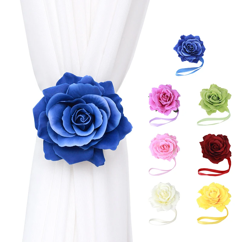 

Creative Peony Flower Curtain Cord Tie Magnet Curtain Clips Tied Flowers Home Decor Tieback Holder Curtain Buckle Strap