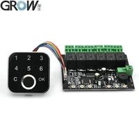 grow k219 bg16 dc12v adminuser password fingerprint control board with 6 relays for door access control system