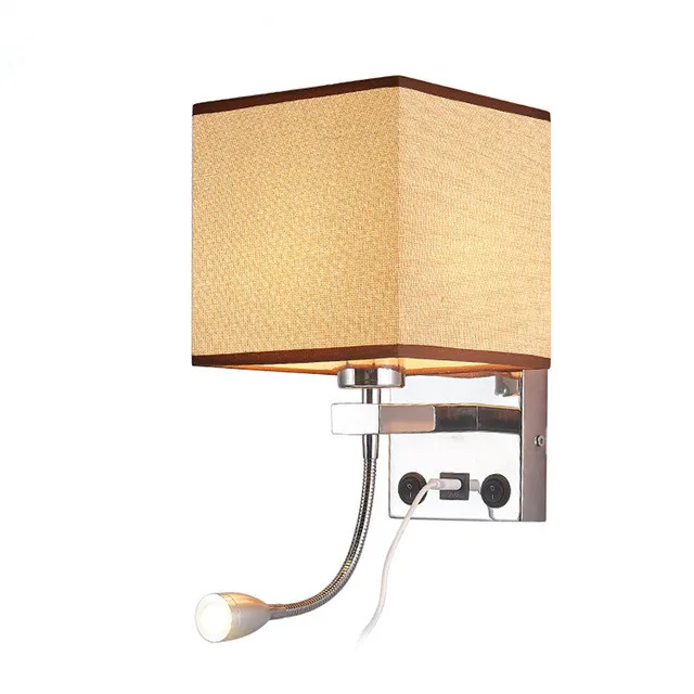 

Современный светодиодный для помещений настенный светильник прикроватный Спальня аппликация бра с переключатель USB E27 лампы Интерьер фон с...