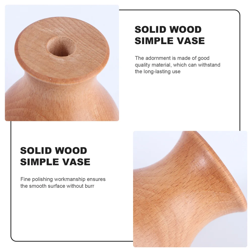 

1Pc Household Wooden Vase Decorative Flower Vase Wedding Decor Photography Prop