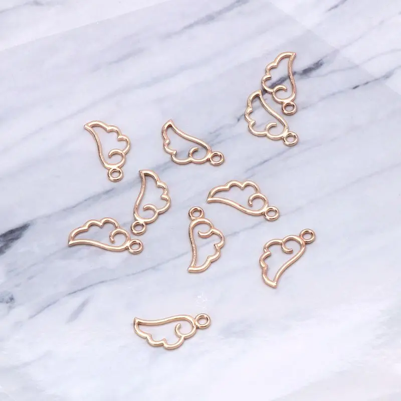 10 шт./компл. Крыло ангела металлическая рамка кулон открытый ободок Установка УФ