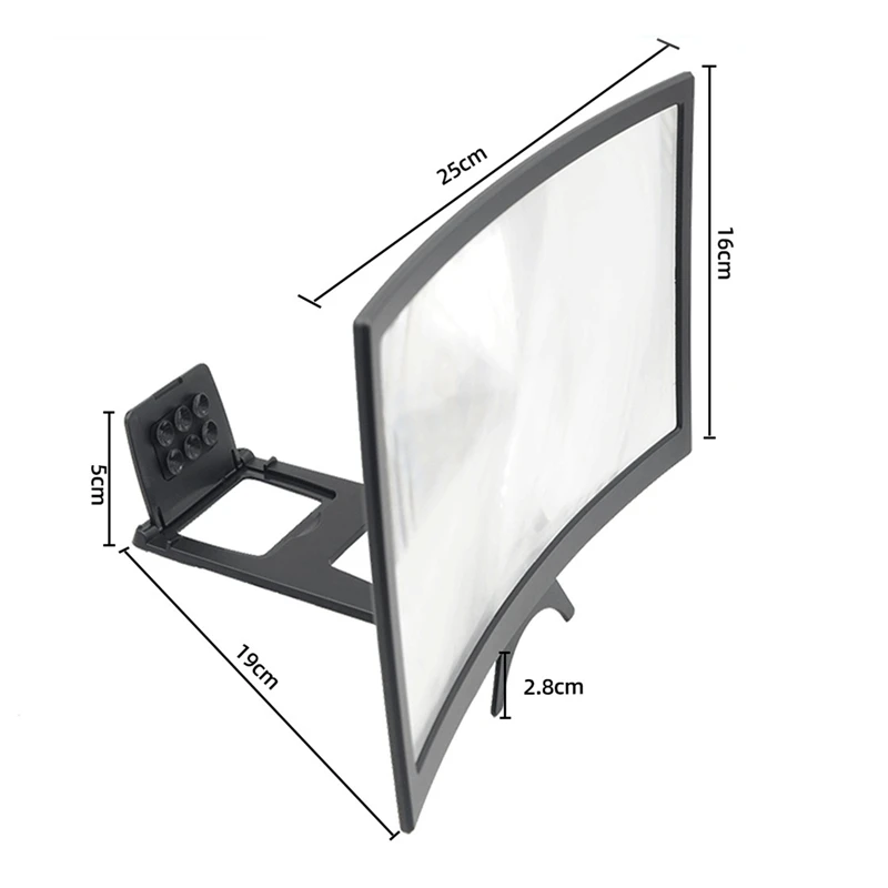 

12Inch Mobile Phone Curved Clear Screen Amplifier HD 3D Video Mobile Phone Magnifying Glass Stand Bracket Phone Foldable Holder