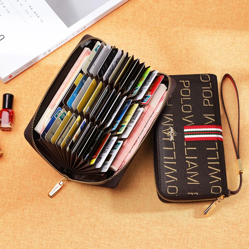 WILLIAMPOLO Women Wallets with Zipper Phone Pocket Purse Card Holder Patchwork Women Long Wallet Lady Tassel Short Coin Purse