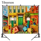 Фон кипирный фон с изображением настенной Улица Сезам для детского дня рождения Декор торт стол Обложка мультяшная Фотостудия