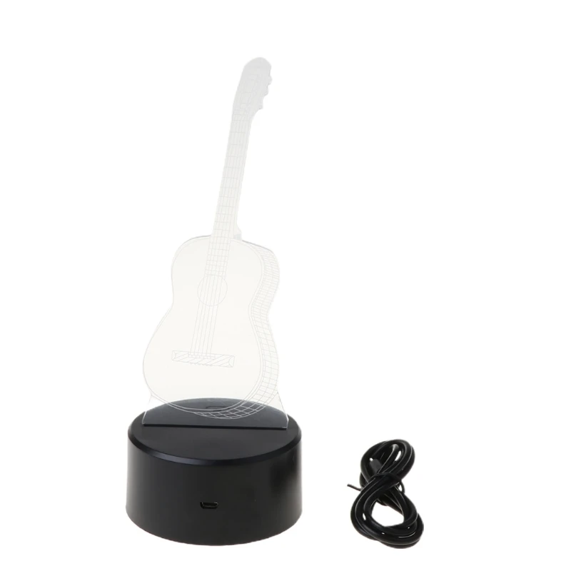 

Creative LED Night Light 7 Color Changing 3D Guitar Shape Touch Lamp Decorative E56E