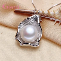 fashion elegant 925 sterling silver freshwater pearl pendant neclace for women ladies pendant necklace gift jewelry