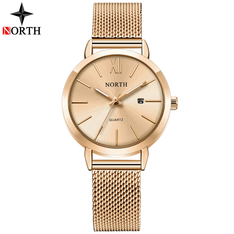 Женские часы NORTH роскошные брендовые кварцевые женские модные водонепроницаемые