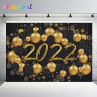 merry christmas backdrop for photography gliter gold balloons happy new year of 2022 holiday celebration banner photo background