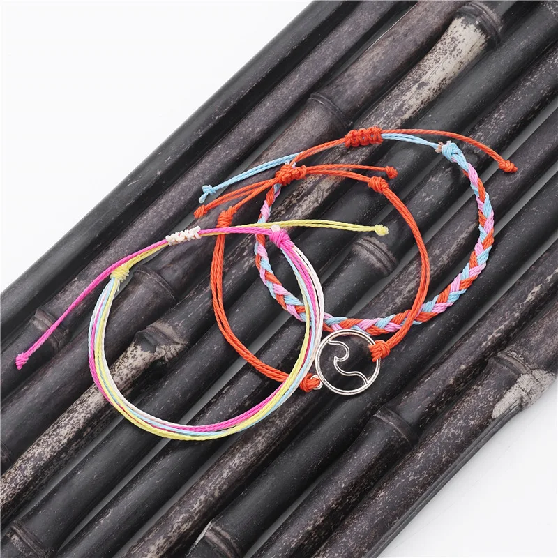 BYSPT 3 шт./компл. чистый жизни хиппи бохо пляжное серф браслеты ручной работы Шарм