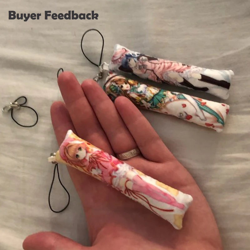 Japan Anime My Hero Academia Girl Mini Dakimakura Pillow Keychain Hanging Male/Female Phone Strap Pendant Charm Otaku Gift |