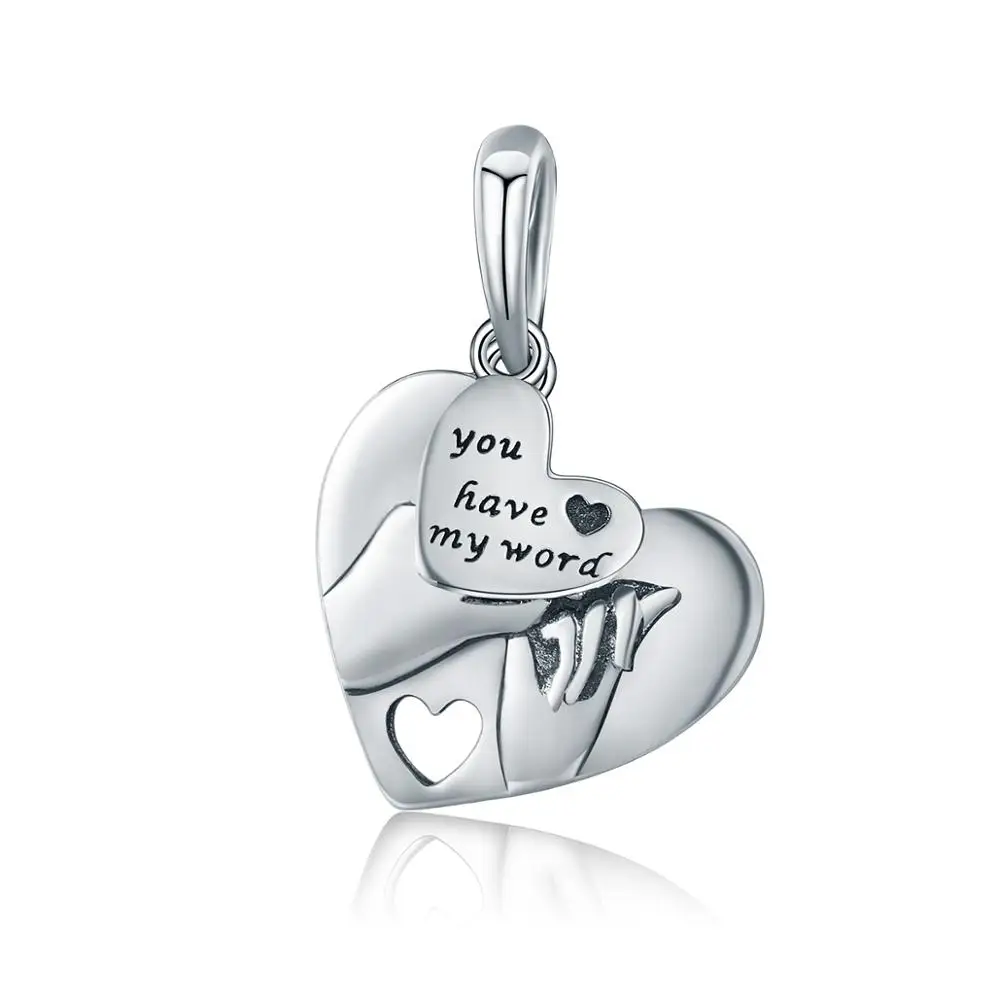 Подлинная 925 пробы Серебряная Классическая Подвеска в виде сердца амулет