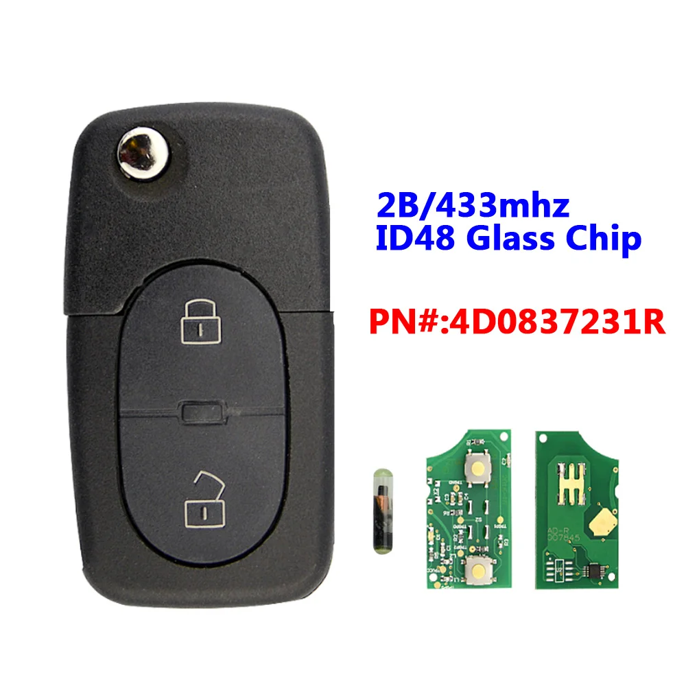 

For Audi 3 Button Key 4D0 837 231R