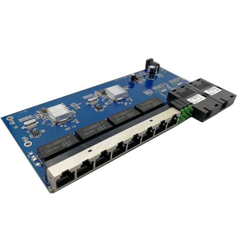 2G8E 8UTP RJ45 Gigabit Ethernet Switch Fiber Port SC Connector 8X10/100/1000M PCBA Board Fibra Optical Converter Plate | Компьютеры и