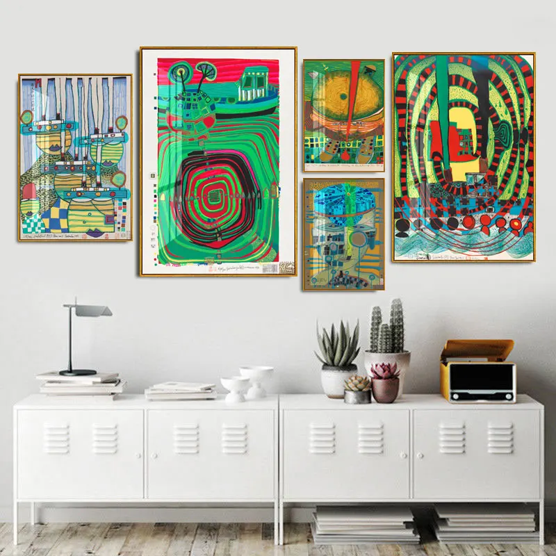 Современный модный винтажный абстрактный декор холст с принтом постер для