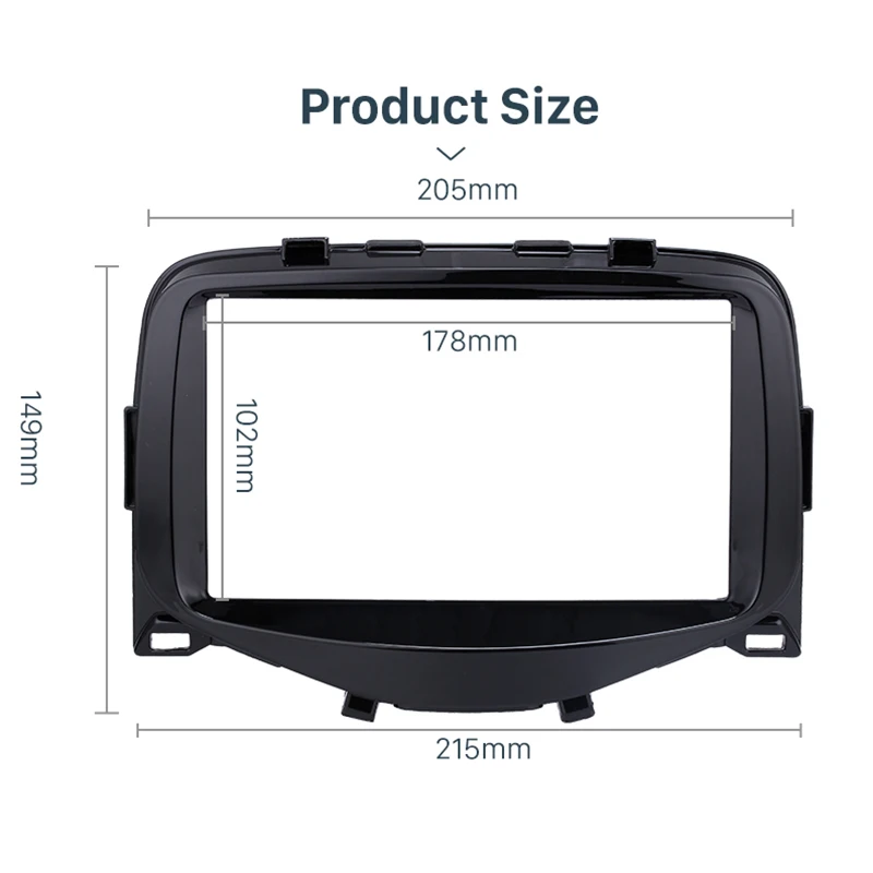 

178 x 102mm Double Din Car Radio Stereo DVD Fascia Panel Frame GPS Frame for 2014+ Toyota Aygo,Peugeot 108,Citroen C1 Dash Kit