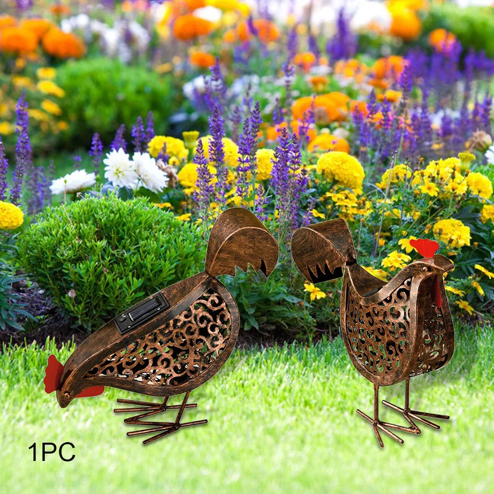 

Scroll Hens Ornament Iron Art Craft Accessories Night Lamp Lawn Durable Outdoor Garden Waterproof Solar Light Led Home Decor DIY