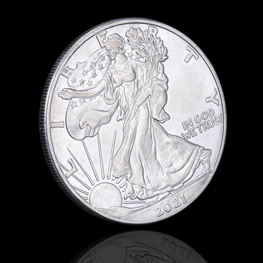 

1PC New 2021 United Statue Of Liberty Challenge Coin Fine Silver Collectibles America Coins New Year Gift Fine Collection