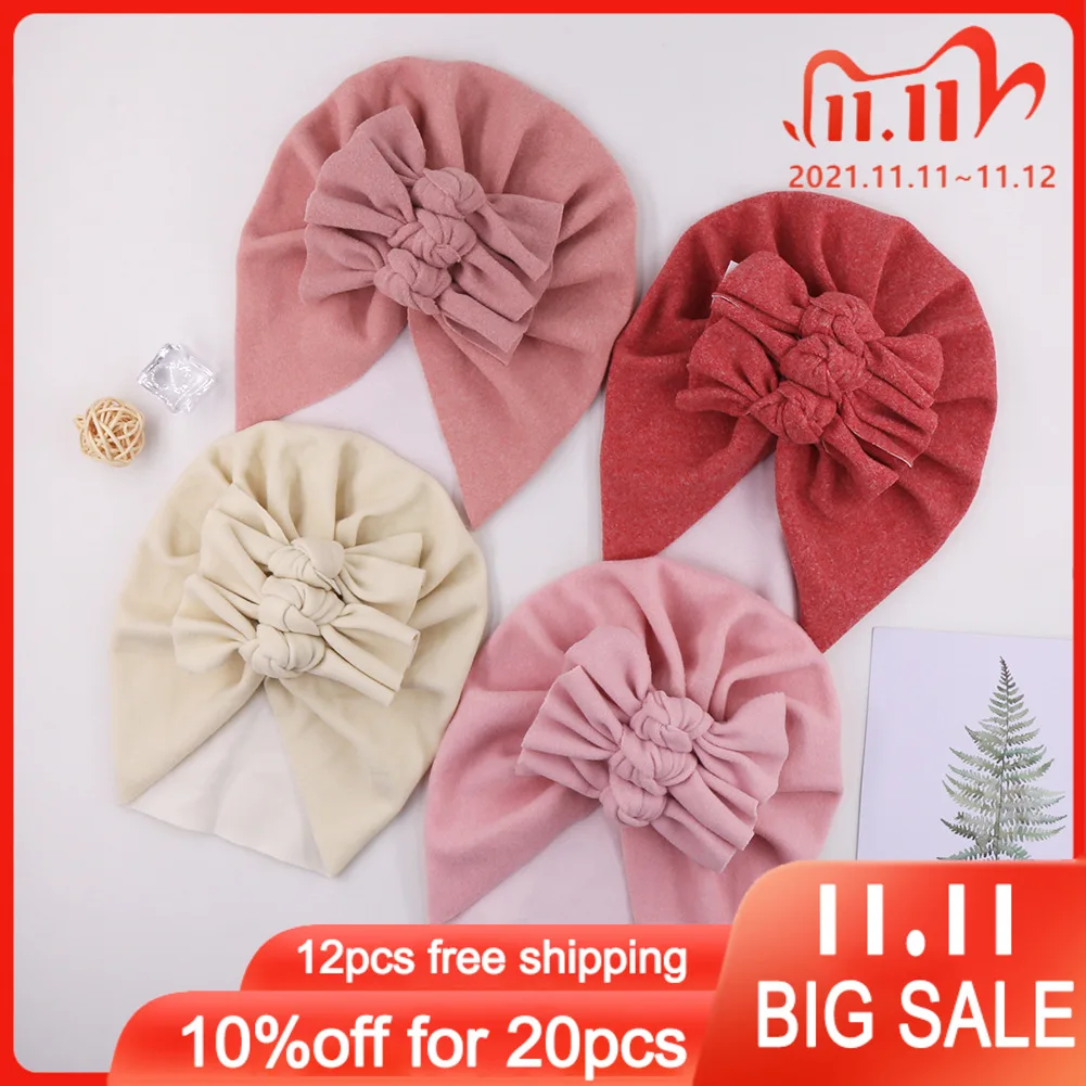 Новая детская шапка с узлом кашемировые складки для новорожденных малышей