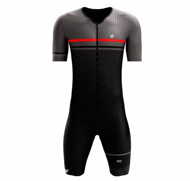 Триатлон мужской с коротким рукавом велосипедный Трикотажный костюм