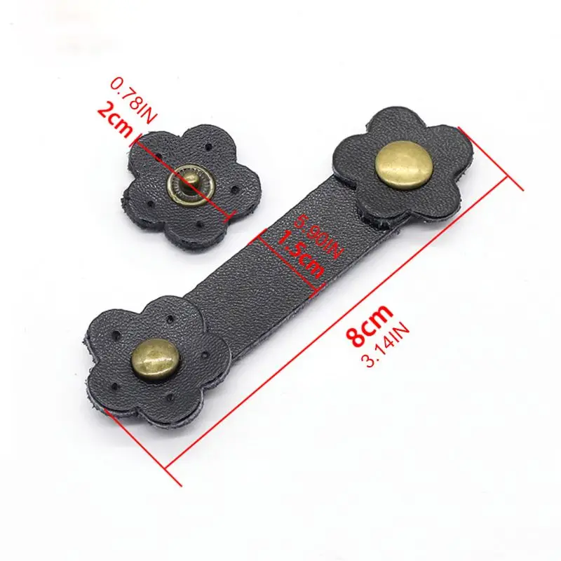 

Soft Leather Buckles Purse Hasp DIY Bag Wrist Strap Plum Flower Shape Tool