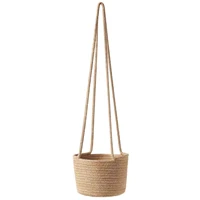 handwoven hanging planter plant basket with jute cotton cord indoor flower pot home decor new hot selling