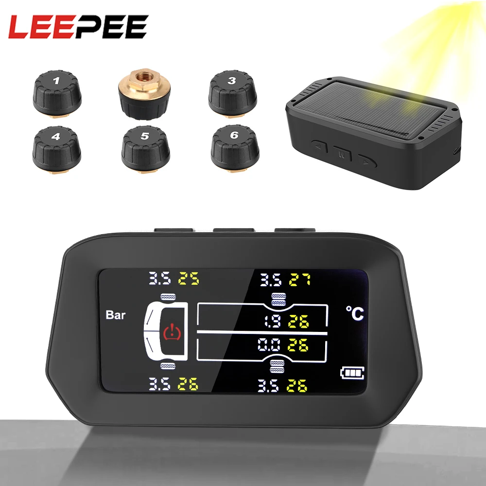 

LEEPEE 6 подсветка для колес грузовик автомобиль TPMS система контроля давления в шинах грузовой автомобиль охранная сигнализация системы цифро...