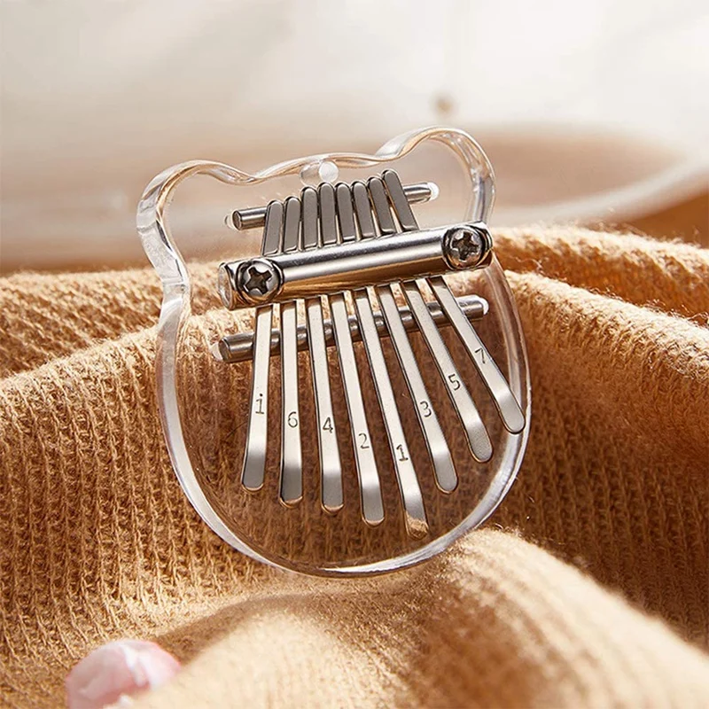 

New Kalimba Thumb Piano, Portable 8 Keys Finger Piano with Lanyard for Beginner Kids Adult, Instruments with Pendant Gift