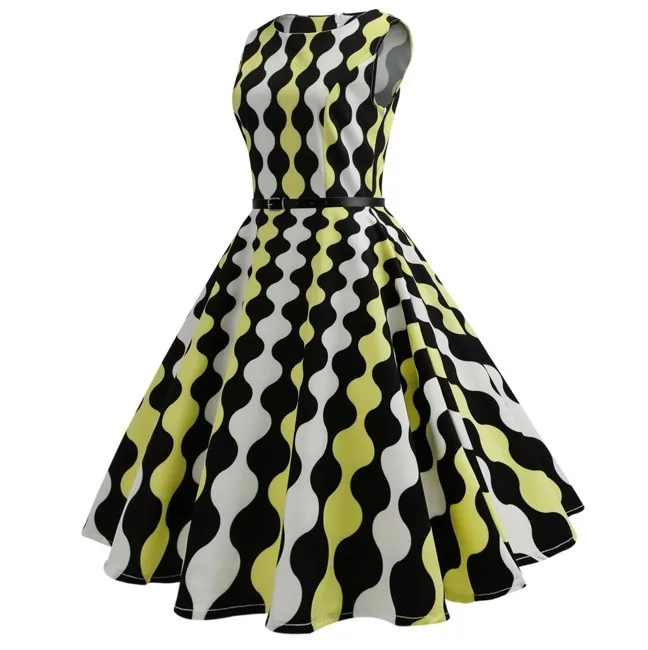 New Plus Size Womens Summer Dresses 50s 60s Robe Vintage Retro Pin Up Swing Polka Rockabilly Print Dress Vestidos | Женская одежда