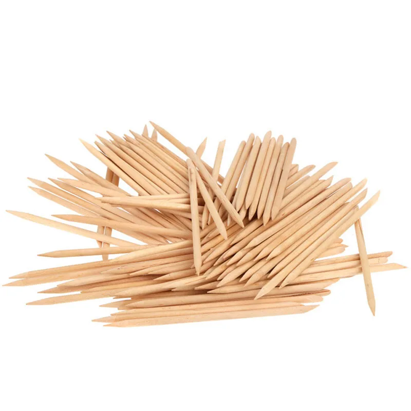 Новинка 2021 двухсторонние деревянные палочки для дизайна ногтей оранжевого цвета