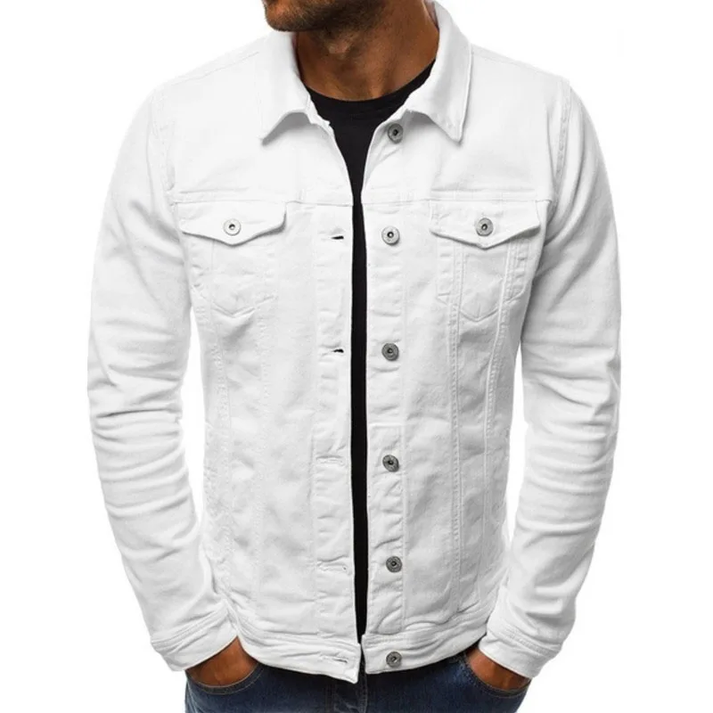

Men's New Solid Color Fashion Cargo Jacket Veste Jean Fille Slim Multi-pocket Button Lapel Jacket Six Kinds of Color