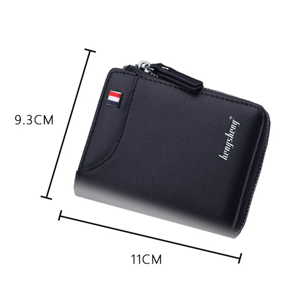 

Fashion Men Wallets Name Engraving Zipper Card Holder High Quality Male Purse New PU Leather Coin Holder Men Wallets Carteria