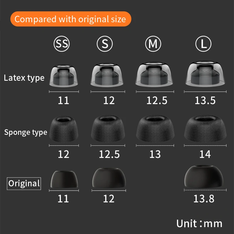 Латексные насадки для наушников XIAOMI FlipBuds Pro Filpbuds беспроводных противоскользящие