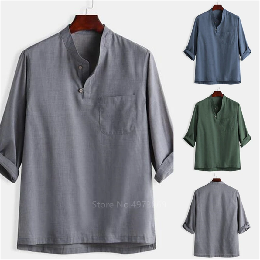 Новый год китайский стиль традиционная льняная одежда кунг фу для мужчин топы