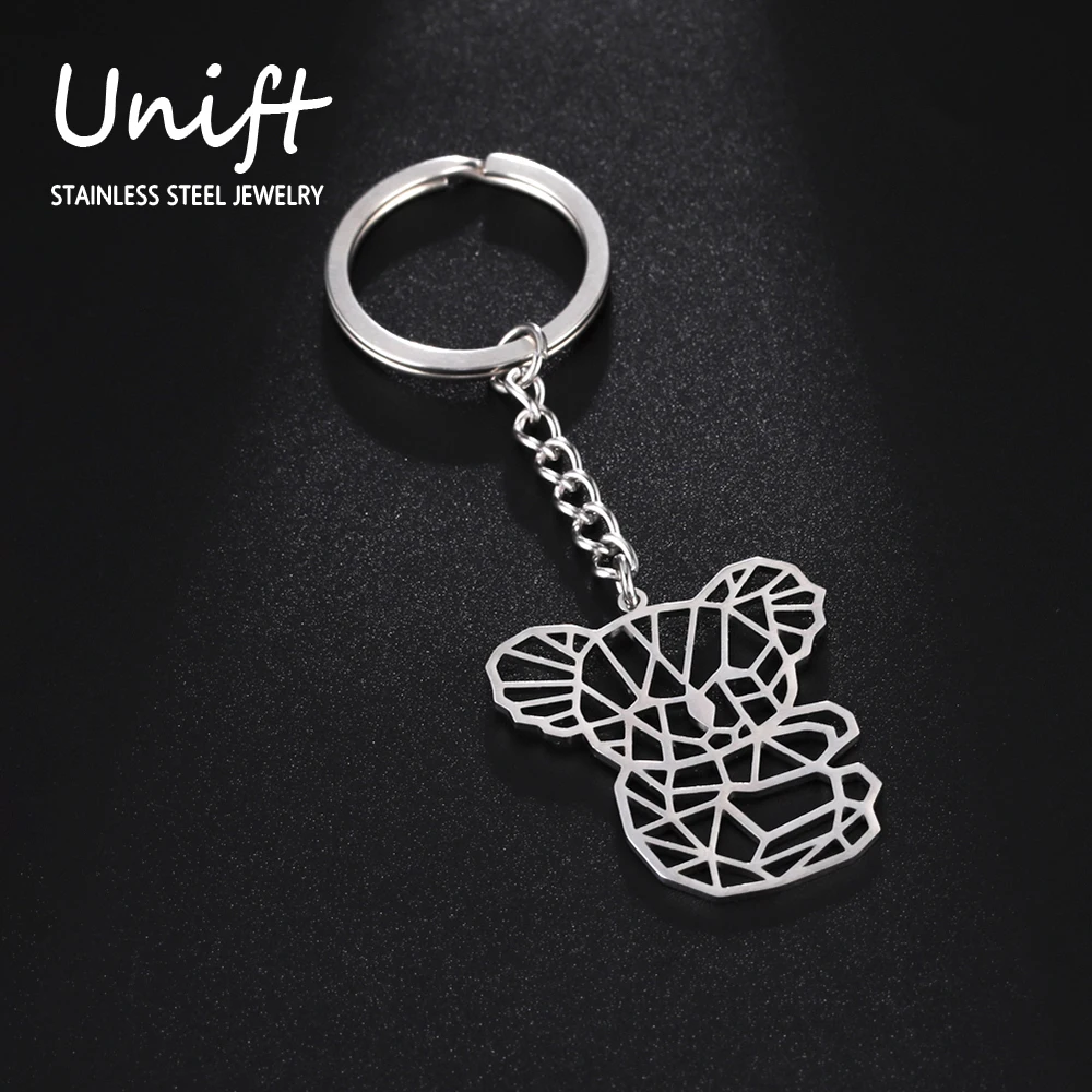 Unift Полый брелок для ключей Koala, брелок для автомобиля из нержавеющей стали, милый брелок для женщин и мужчин, безделушки с животными, подарок для лучшего друга