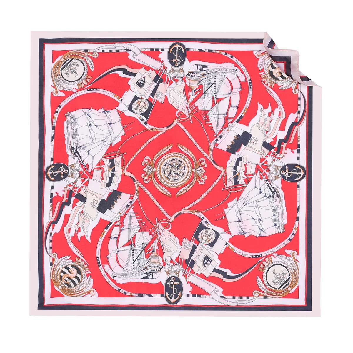 

2021 spring fashion print saddle chain ladies luxury silk scarf stewardess hotel professional scarf tie headband small square