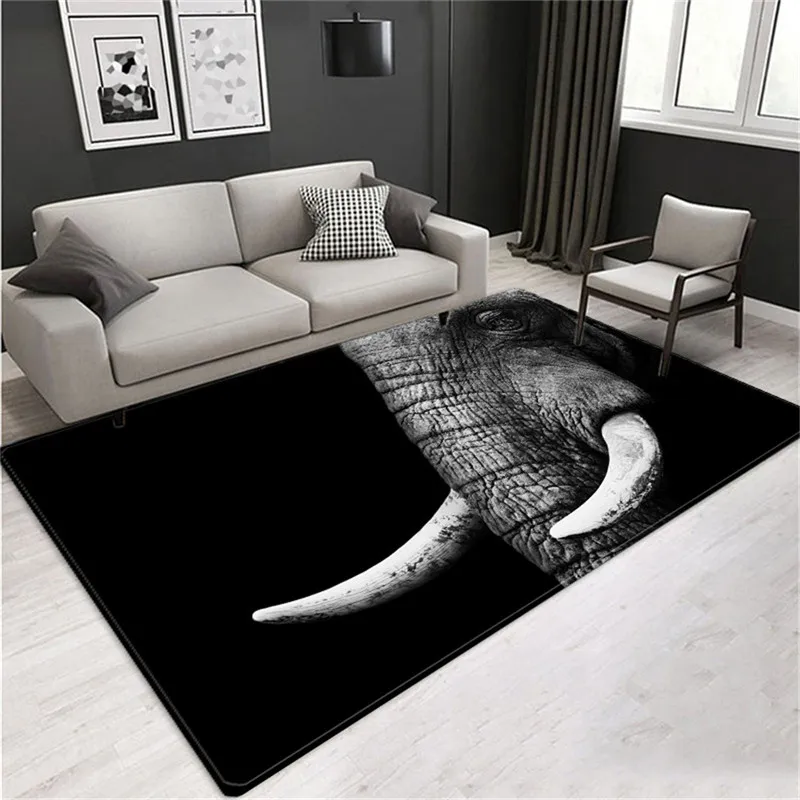 

Living Room Decoration Floor Mat 3D Elephant Pattern Rug Balcony Entrance Door Mat Children's Play Anti-slip Carpet Bath Mat