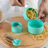 nordic style baking utensil measuring cup measuring spoon 8 piece set stainless steel handle measuring cup with scale household