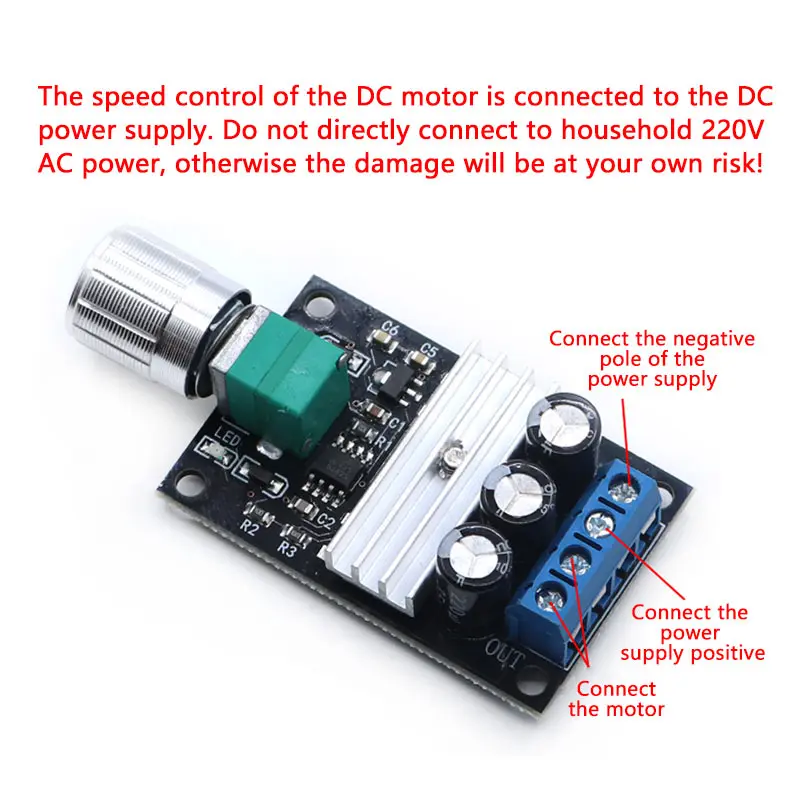PWM контроллер скорости двигателя постоянного тока 6 В 12 24 28V 3A переключатель