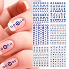 Наклейки для дизайна ногтей с изображением синего сглаза, стойкие Самоклеящиеся 3D наклейки для ногтей, наклейки для самостоятельного маникюра