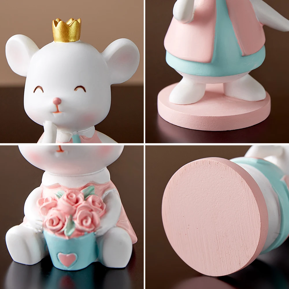 Мини симпатичная статуя мыши в скандинавском стиле Современная полимерная